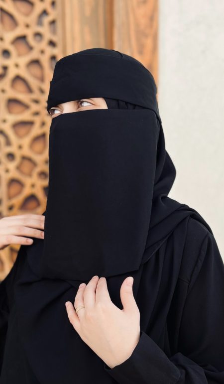 (نقاب جبهة مقوى فازلين أسود) Niqab gabha black